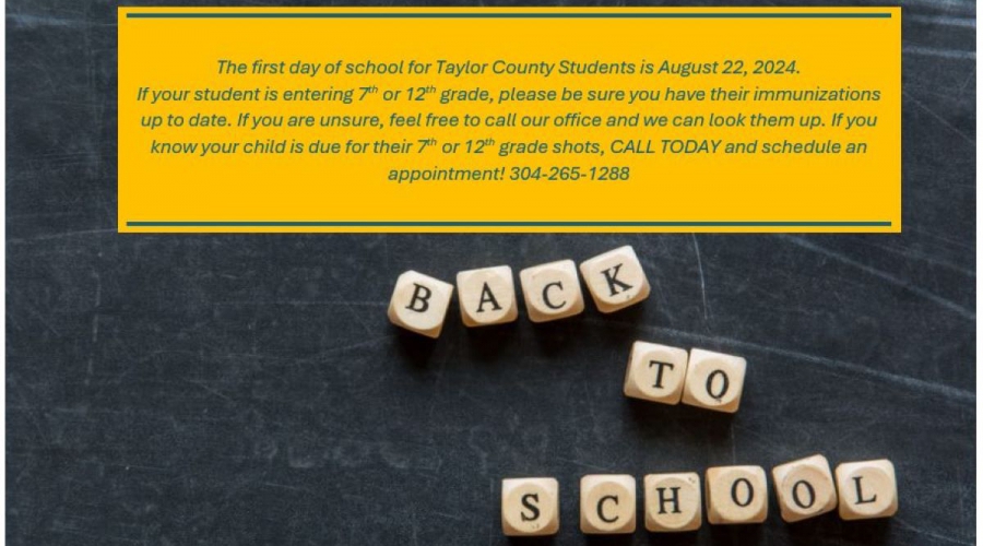 BACK TO SCHOOL VACCINES - DON'T WAIT - SCHEDULE TODAY! Banner Image